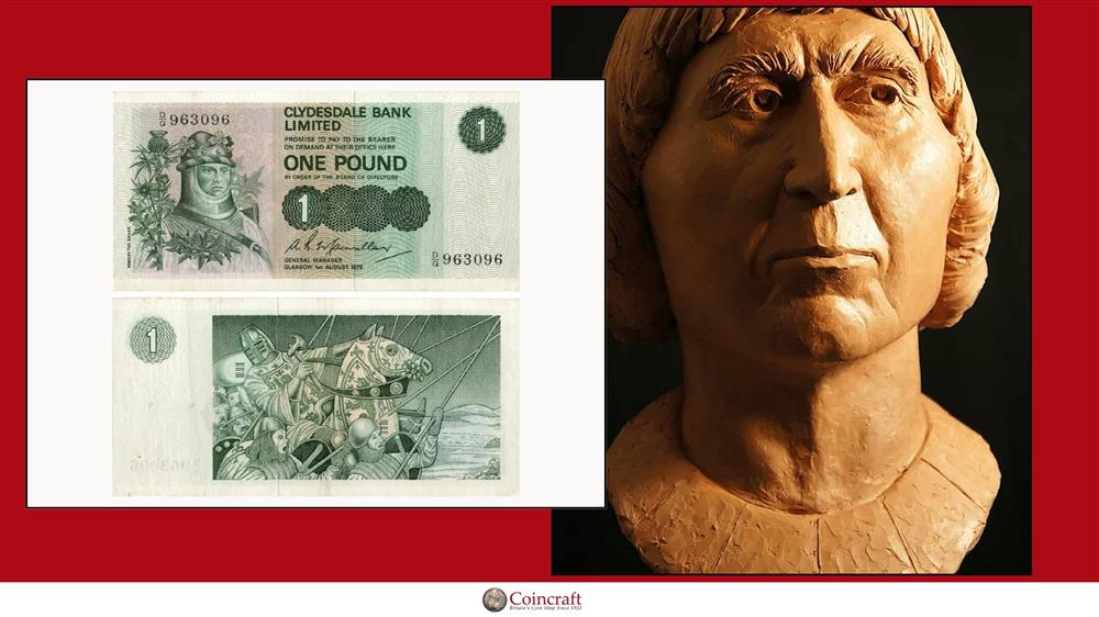 These Clydesdale £1 Honouring Robert the Bruce (Robert I) (Former King of Scots)